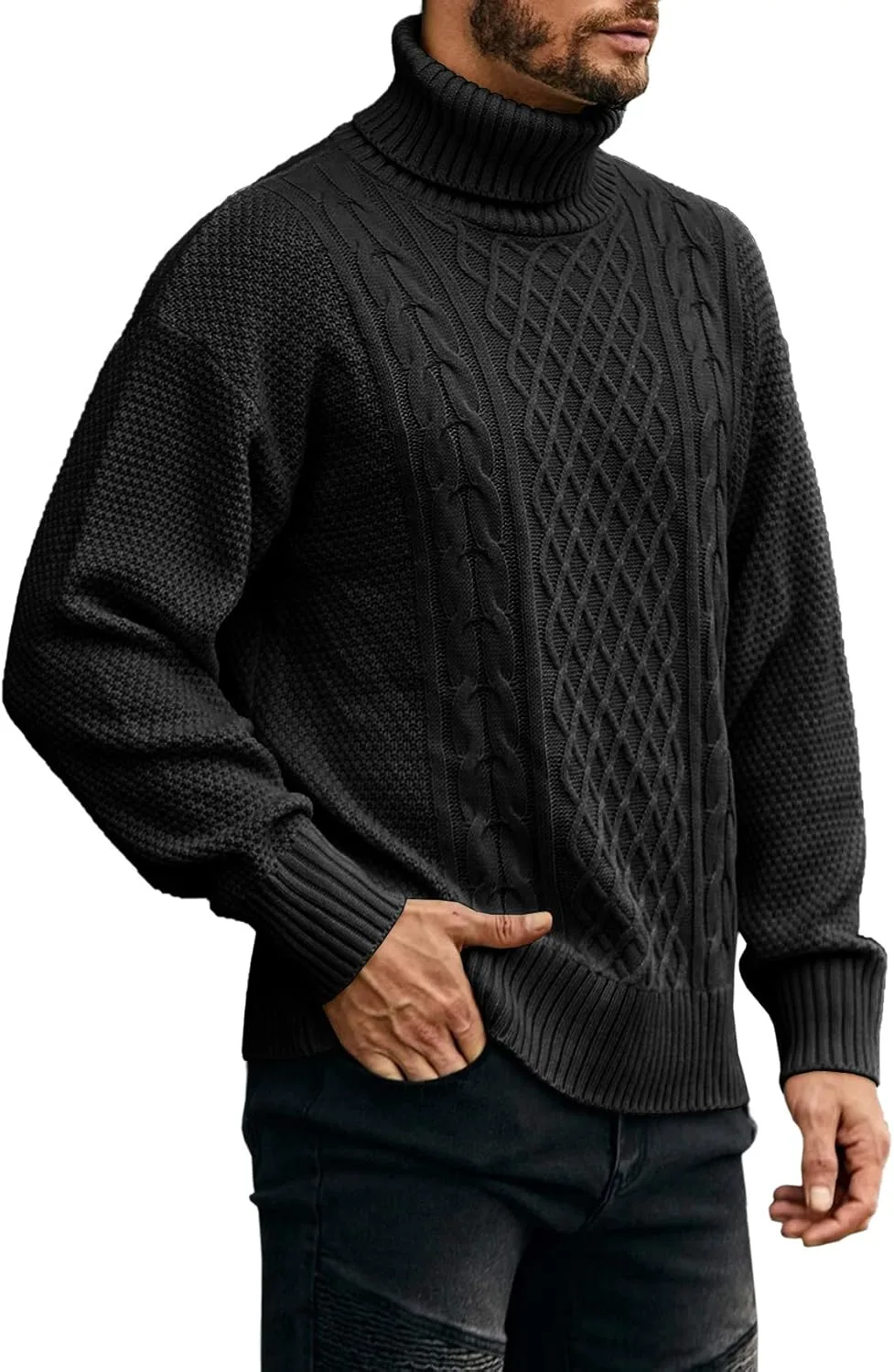 Runcati мужской водолазка с косой вязкой, приталенный пуловер, длинный рукав, утепленный
Runcati мужской водолазка с косой вязкой, приталенный пуловер, длинный рукав, утепленный