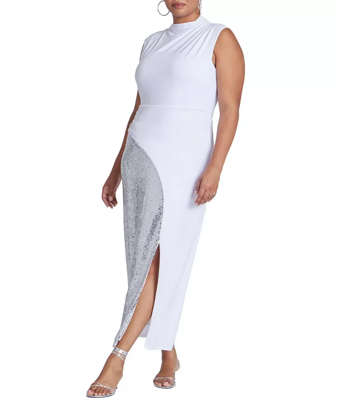 Женское платье с пайетками и прозрачным слоем ELOQUII, синий
Женское платье с пайетками и прозрачным слоем ELOQUII, синий