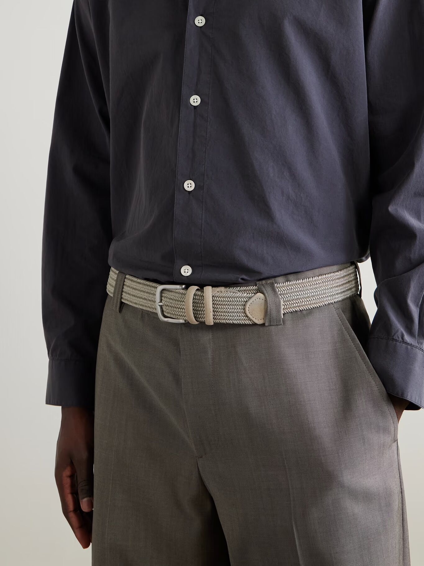 3,5 см плетеный ремень с замшевой отделкой MR P., нейтральный
3,5 см плетеный ремень с замшевой отделкой MR P., нейтральный