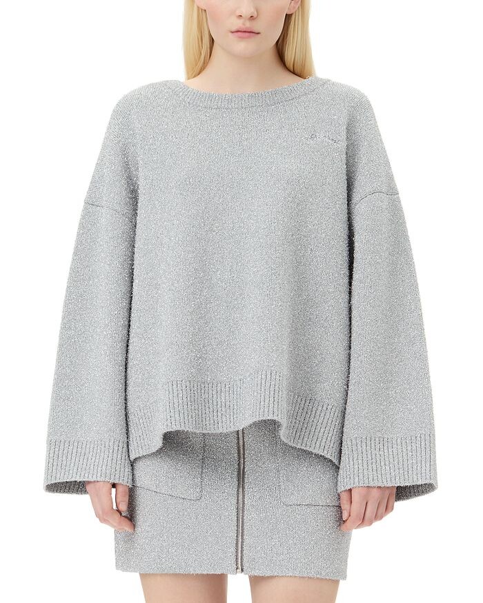 Свитер с блестками GANNI, серебряный 
Свитер с блестками GANNI, серебряный