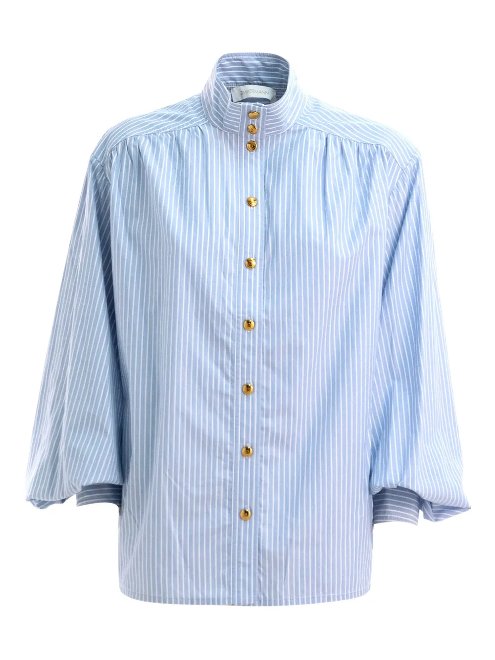 Блузка с высоким воротником и объемными рукавами ZIMMERMANN, синий
Блузка с высоким воротником и объемными рукавами ZIMMERMANN, синий