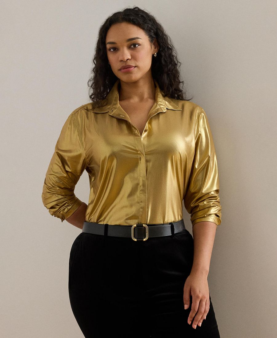 Рубашка классического кроя больших размеров Lauren Ralph Lauren, Relic Gold/Gold Foil
Рубашка классического кроя больших размеров Lauren Ralph Lauren, Relic Gold/Gold Foil