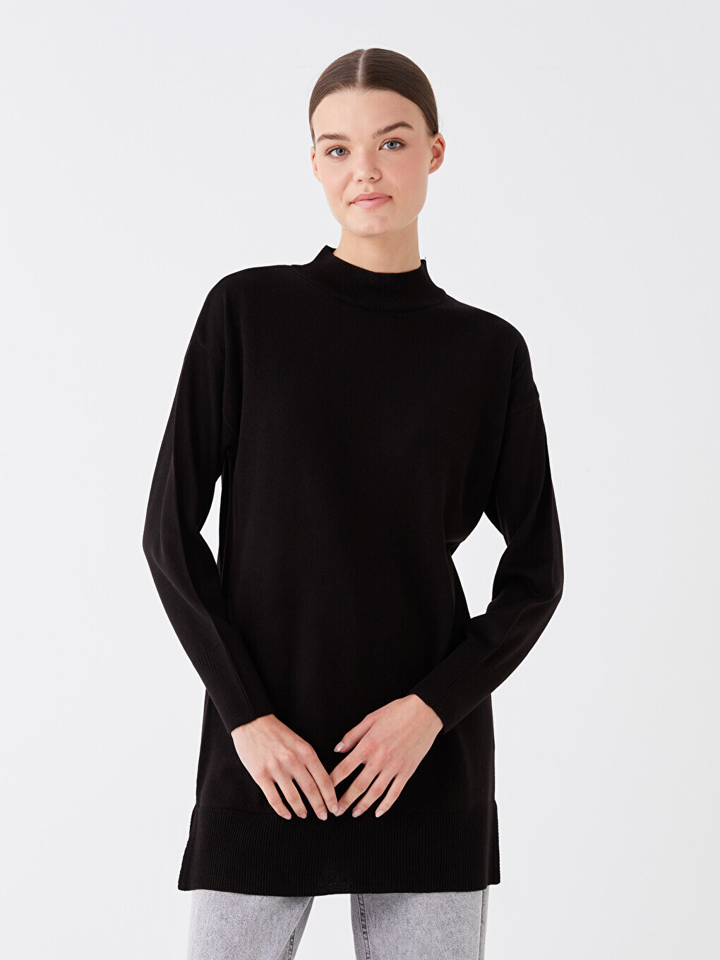Полуводолазка, однотонная женская трикотажная туника с длинными рукавами LCW Modest, черный
Полуводолазка, однотонная женская трикотажная туника с длинными рукавами LCW Modest, черный