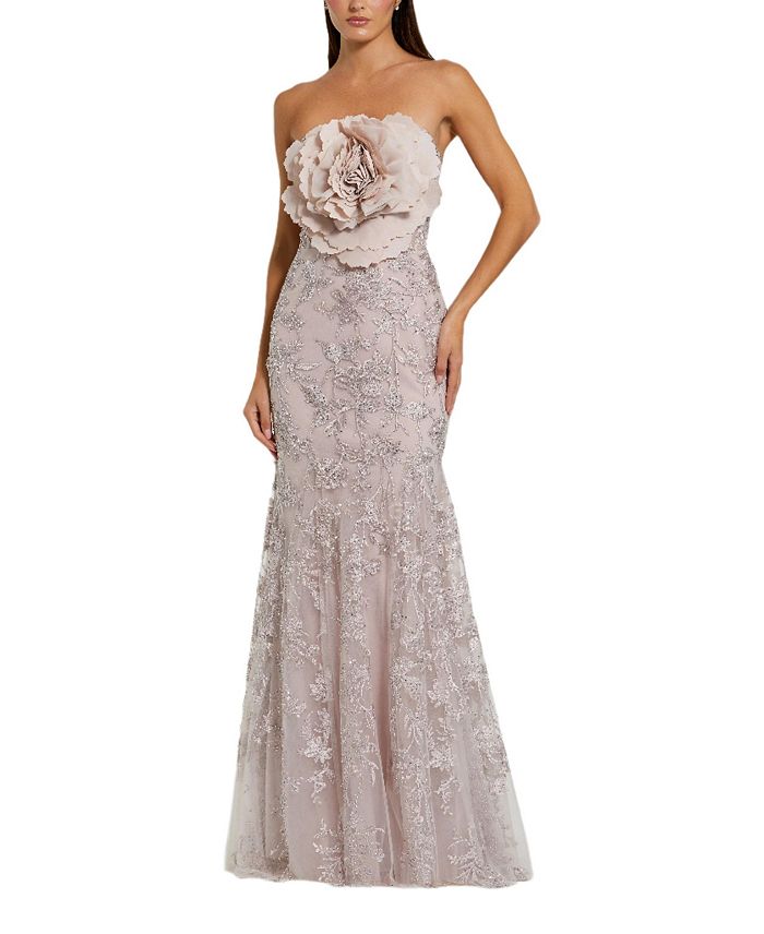 Платье-русалка без бретелек с аппликацией из бисера и цветком Mac Duggal, фиолетовый
Платье-русалка без бретелек с аппликацией из бисера и цветком Mac Duggal, фиолетовый