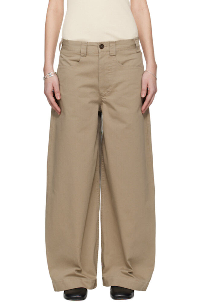 Широкие брюки из стираного хлопка средней плотности цвета тауп Egon Meta Campania Collective
Широкие брюки из стираного хлопка средней плотности цвета тауп Egon Meta Campania Collective