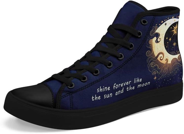 Кеды на высокой подошве Sun Moon Star из холщовой ткани для женщин и мужчин, черные и белые модные туфли, шнуровка, стильные, унисекс, для прогулок и повседневного ношения Awsole
Кеды на высокой подошве Sun Moon Star из холщовой ткани для женщин и мужчин, черные и белые модные туфли, шнуровка, стильные, унисекс, для прогулок и повседневного ношения Awsole