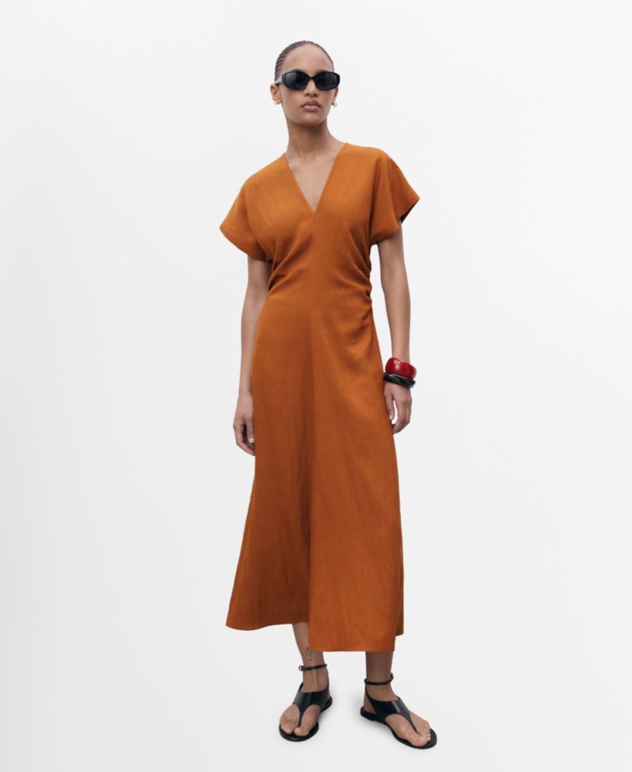 Женское миди-платье со сборками на талии MANGO, Brown
Женское миди-платье со сборками на талии MANGO, Brown