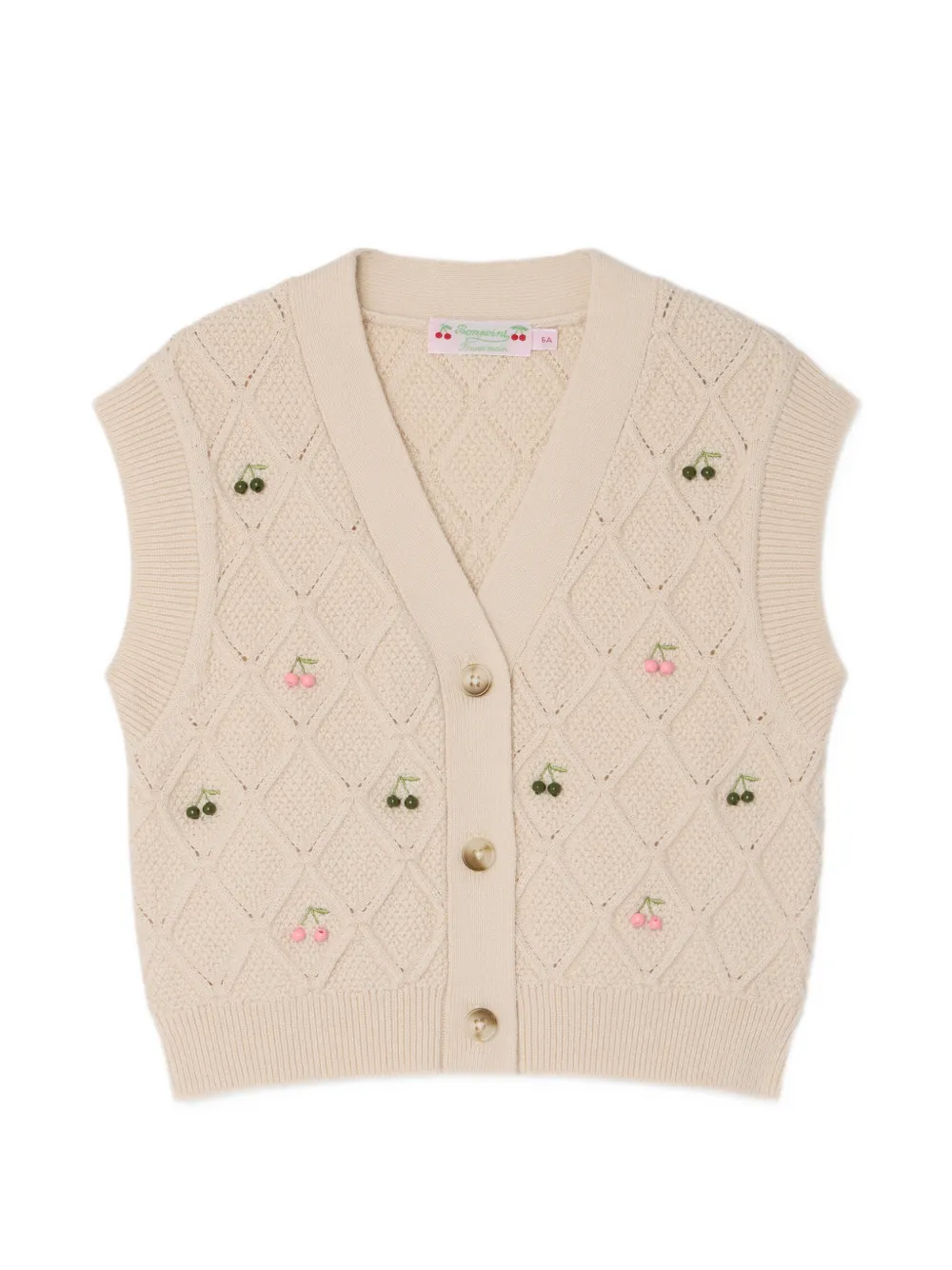 Кардиган без рукавов с узором Bonpoint, бежевый
Кардиган без рукавов с узором Bonpoint, бежевый