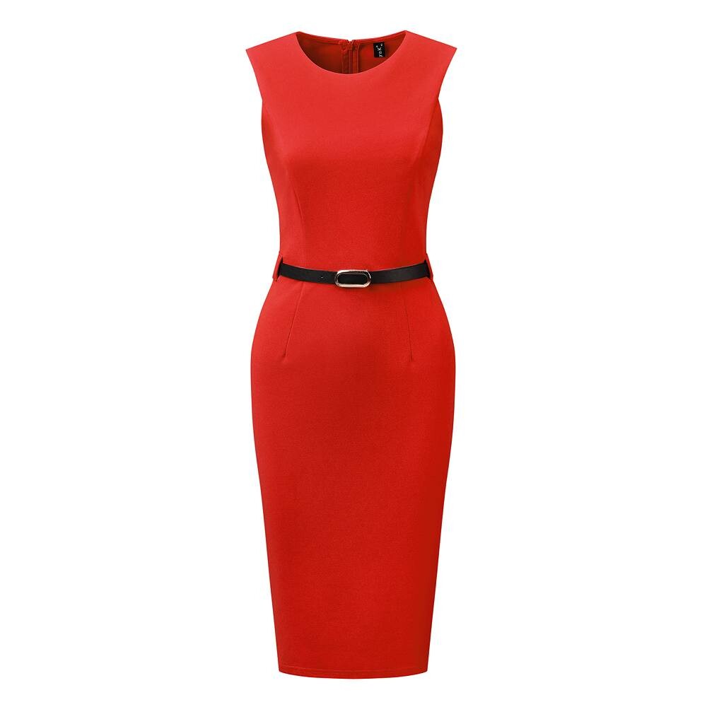 Платье-футляр с поясом для женщин, повседневные офисные платья без рукавов с круглым вырезом ALLEGRA K, красный
Платье-футляр с поясом для женщин, повседневные офисные платья без рукавов с круглым вырезом ALLEGRA K, красный