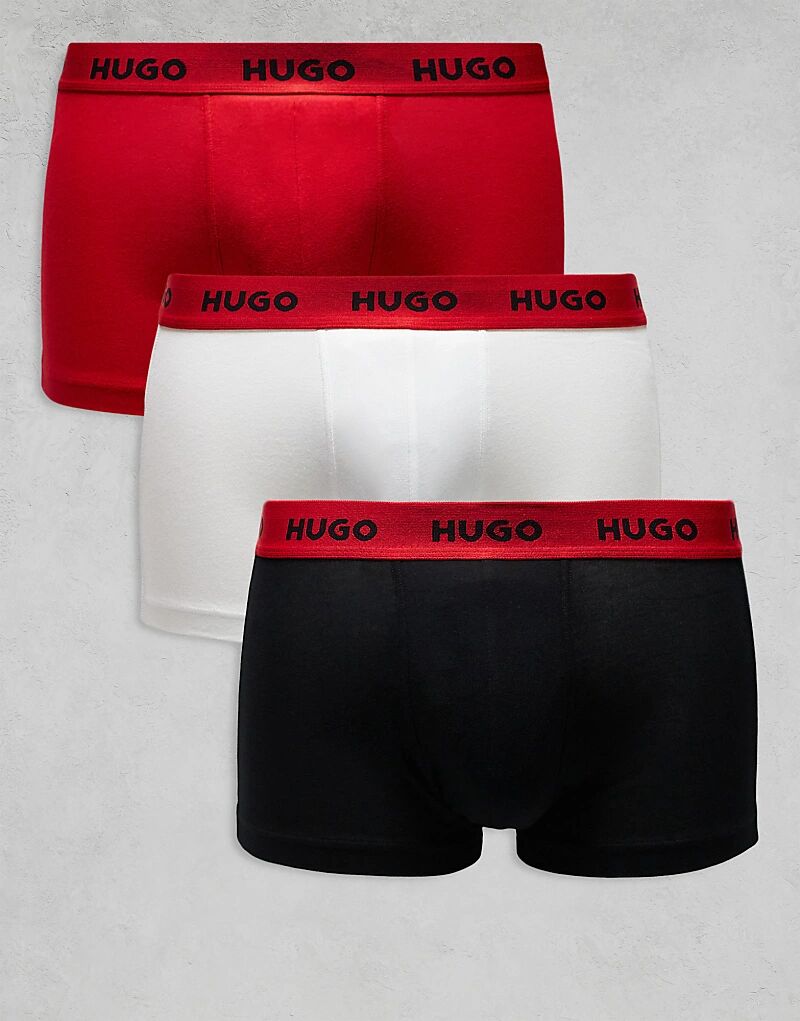 HUGO Bodywear, комплект из 3 трусов-боксеров черного, белого и красного цветов с контрастным логотипом на поясе Hugo Red
HUGO Bodywear, комплект из 3 трусов-боксеров черного, белого и красного цветов с контрастным логотипом на поясе Hugo Red