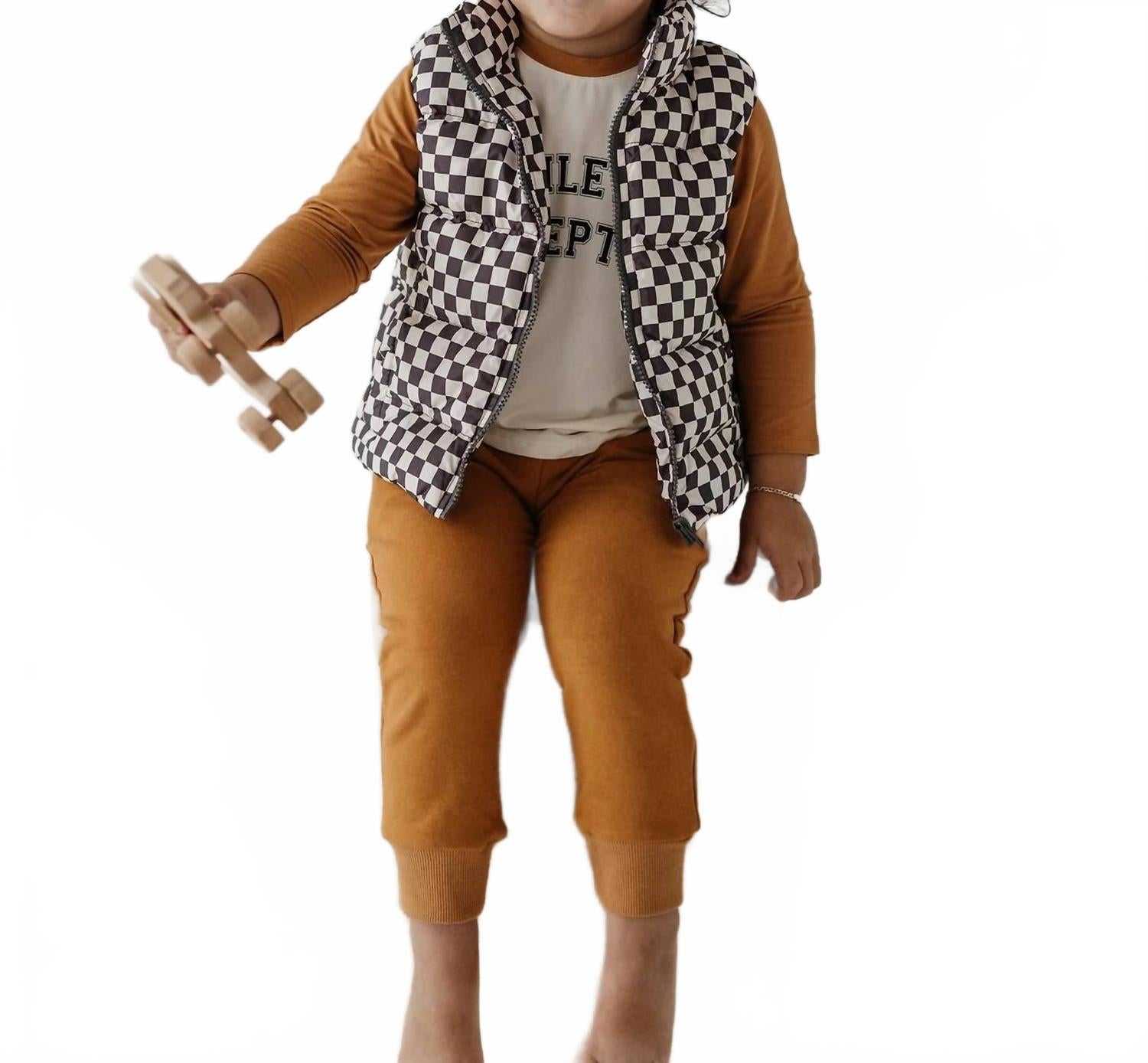 Пуховик-жилет в клетку с эффектом серого выцветания Babysprouts
Пуховик-жилет в клетку с эффектом серого выцветания Babysprouts