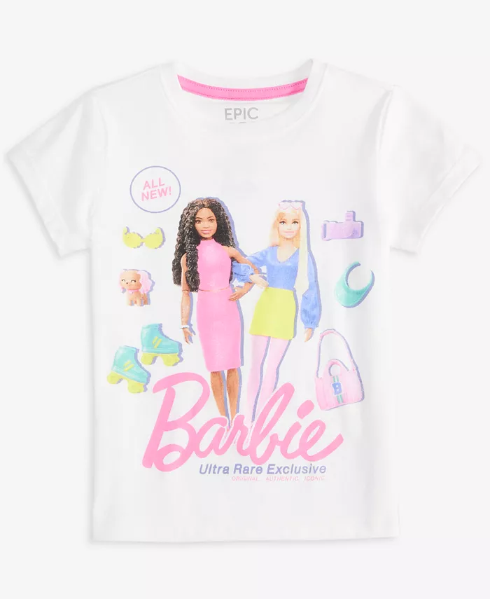 Футболка с коротким рукавом Barbie для девочек Epic Threads, белый 
Футболка с коротким рукавом Barbie для девочек Epic Threads, белый