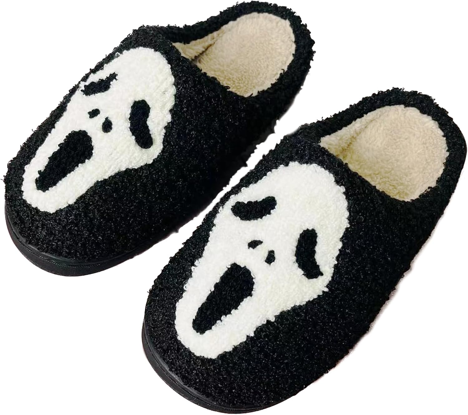 Тапочки Yotselid Fuzzy Halloween с котоновым верхом для мужчин и женщин, тапочки в виде тыквы, жуткие подарки, тапочки Ghostface, обувь-призрак с противоскользящей подошвой, белый
Тапочки Yotselid Fuzzy Halloween с котоновым верхом для мужчин и женщин, тапочки в виде тыквы, жуткие подарки, тапочки Ghostface, обувь-призрак с противоскользящей подошвой, белый