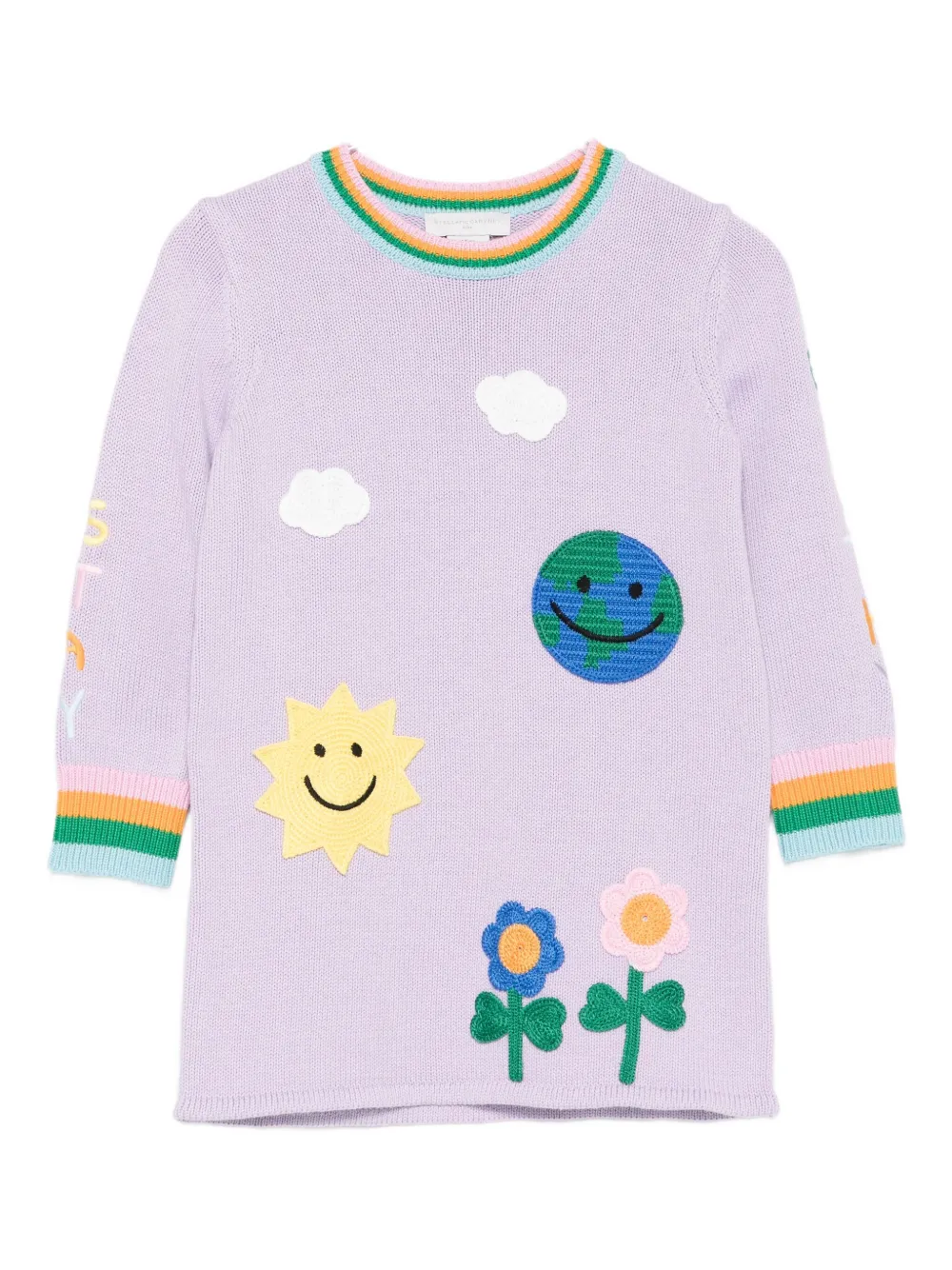 Платье с вышивкой Stella McCartney Kids, фиолетовый 
Платье с вышивкой Stella McCartney Kids, фиолетовый