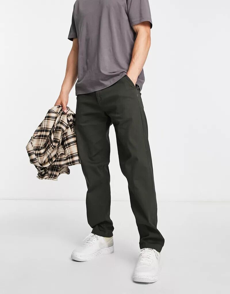 Брюки-чиносы свободного кроя цвета хаки Jack & Jones Intelligence Kane
Брюки-чиносы свободного кроя цвета хаки Jack & Jones Intelligence Kane