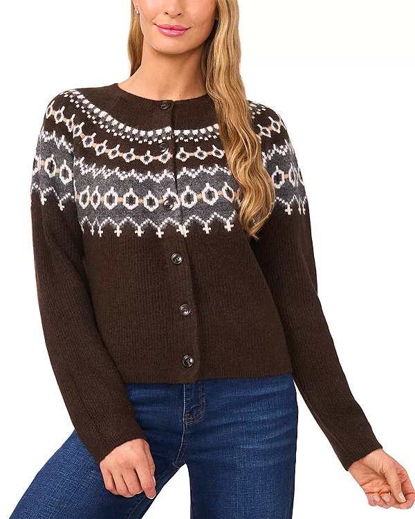 Кардиган-Реглан в стиле Fair Isle Cece, коричневый
Кардиган-Реглан в стиле Fair Isle Cece, коричневый