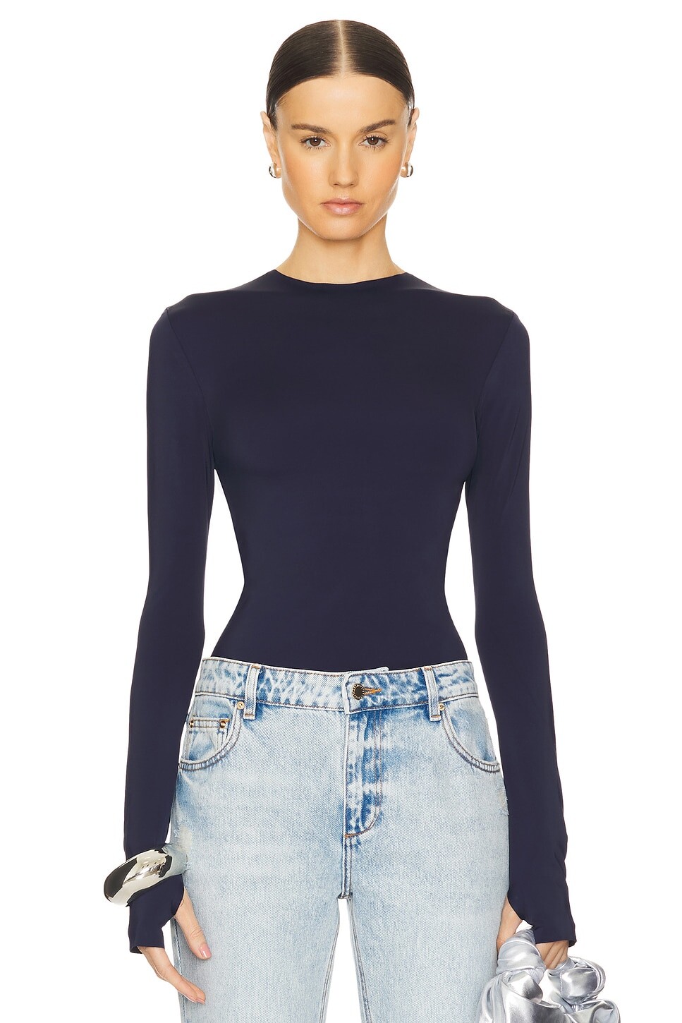 Топ с длинными рукавами Norma Kamali, синий
Топ с длинными рукавами Norma Kamali, синий