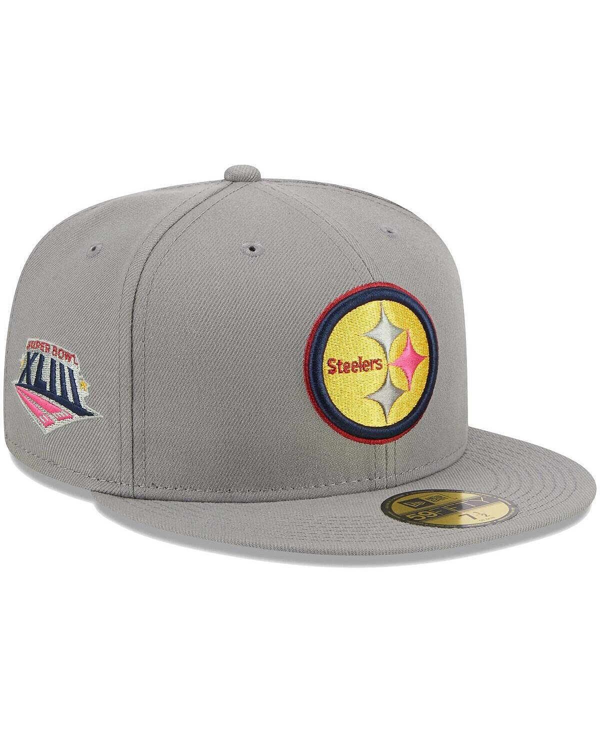 Мужская серая приталенная шляпа Pittsburgh Steelers Color Pack 59FIFTY New Era
Мужская серая приталенная шляпа Pittsburgh Steelers Color Pack 59FIFTY New Era