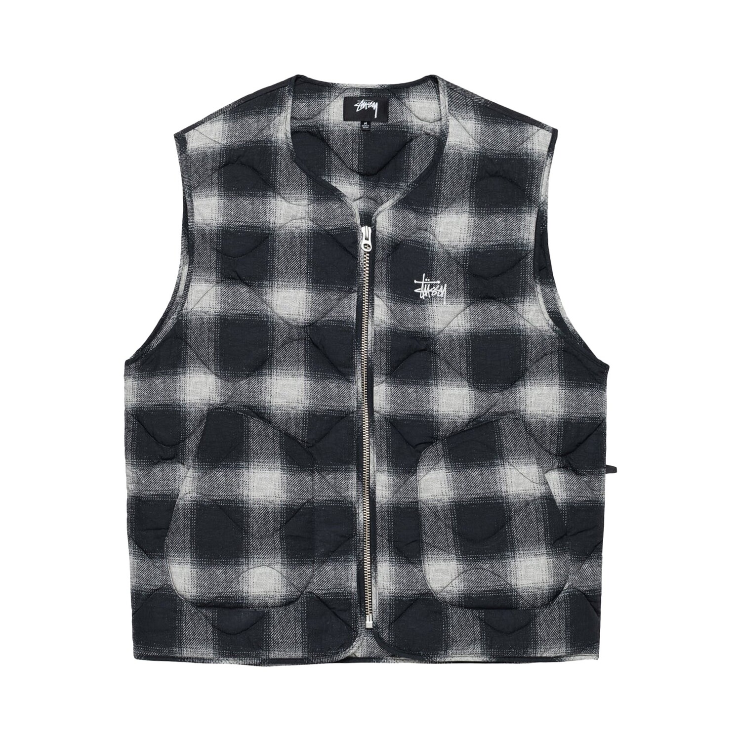 Жилет с нейлоновой подкладкой в клетку Stussy, черный
Жилет с нейлоновой подкладкой в клетку Stussy, черный
