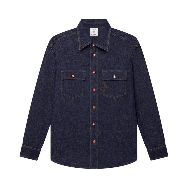 Рубашка Casablanca Embroidered Monogram Denim Shirt, Indigo
Рубашка Casablanca Embroidered Monogram Denim Shirt, Indigo