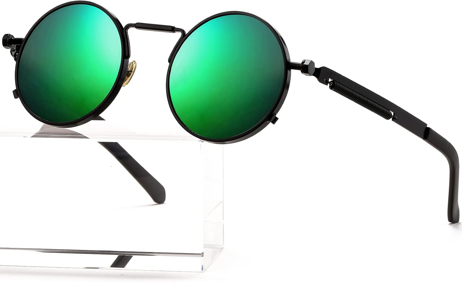 Солнцезащитные очки AIEYEZO круглой формы в стиле стимпанк, модные ретро-очки в готической металлической оправе, линзы со 100% защитой от УФ-излучения, Black/Green Mirror
Солнцезащитные очки AIEYEZO круглой формы в стиле стимпанк, модные ретро-очки в готической металлической оправе, линзы со 100% защитой от УФ-излучения, Black/Green Mirror