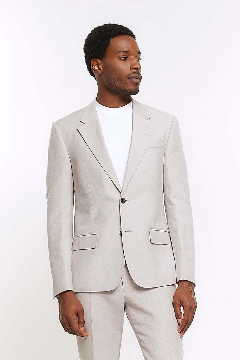 Льняной однобортный пиджак узкого кроя River Island, серый
Льняной однобортный пиджак узкого кроя River Island, серый