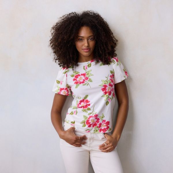 Миниатюрная футболка с рукавами-пузырями Lc Lauren Conrad, цвет white hibiscus kiss
Миниатюрная футболка с рукавами-пузырями Lc Lauren Conrad, цвет white hibiscus kiss