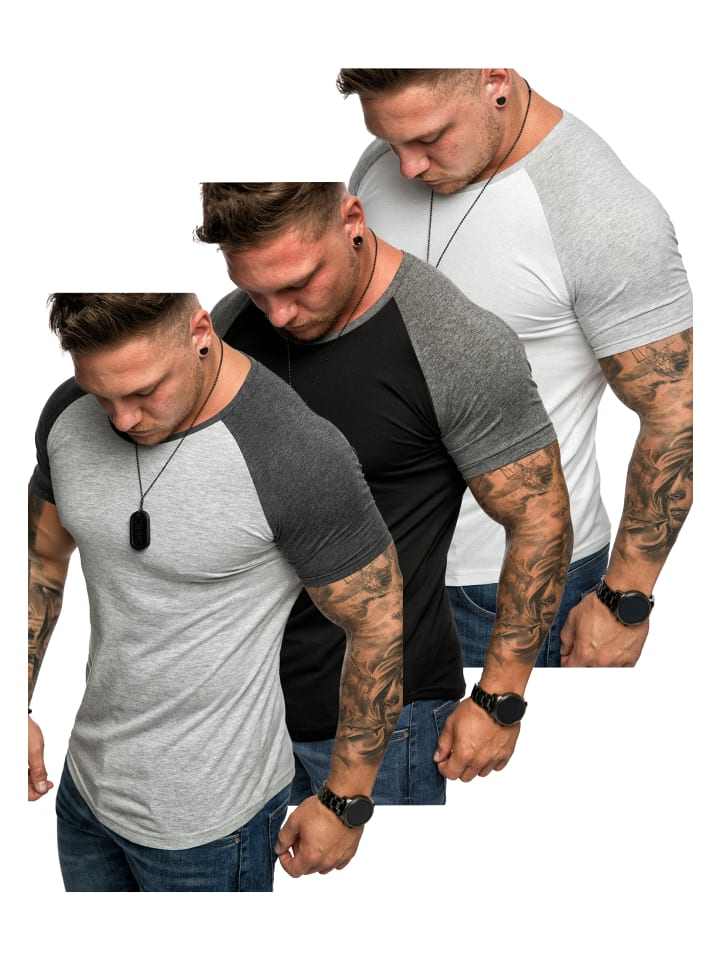 Набор из 3 футболок OMAHA (серый/антрацитовый + черный/антрацитовый + белый/серый)
Набор из 3 футболок OMAHA (серый/антрацитовый + черный/антрацитовый + белый/серый)