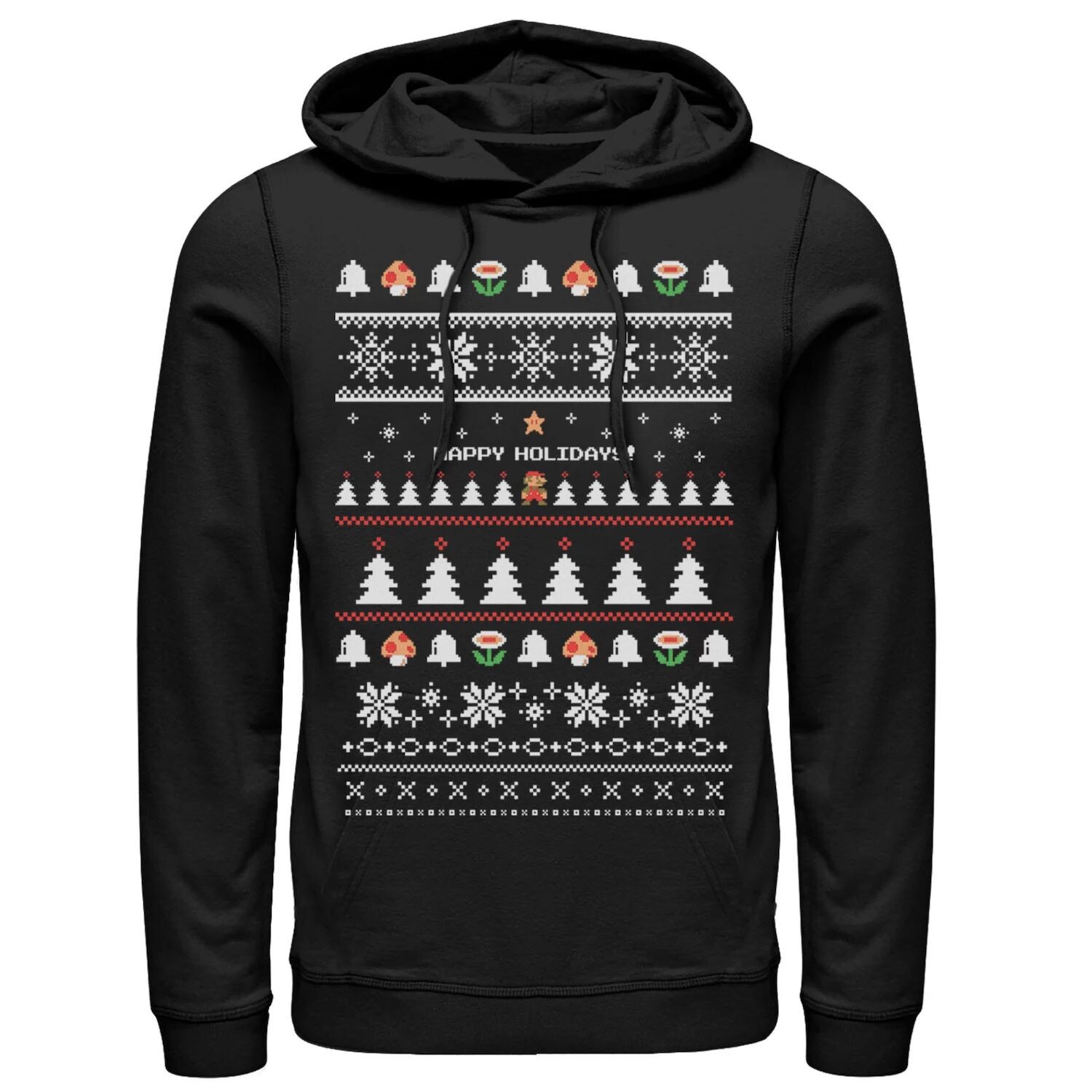 Мужская толстовка с капюшоном Nintendo Super Mario Happy Holidays Pixels Licensed Character, черный
Мужская толстовка с капюшоном Nintendo Super Mario Happy Holidays Pixels Licensed Character, черный