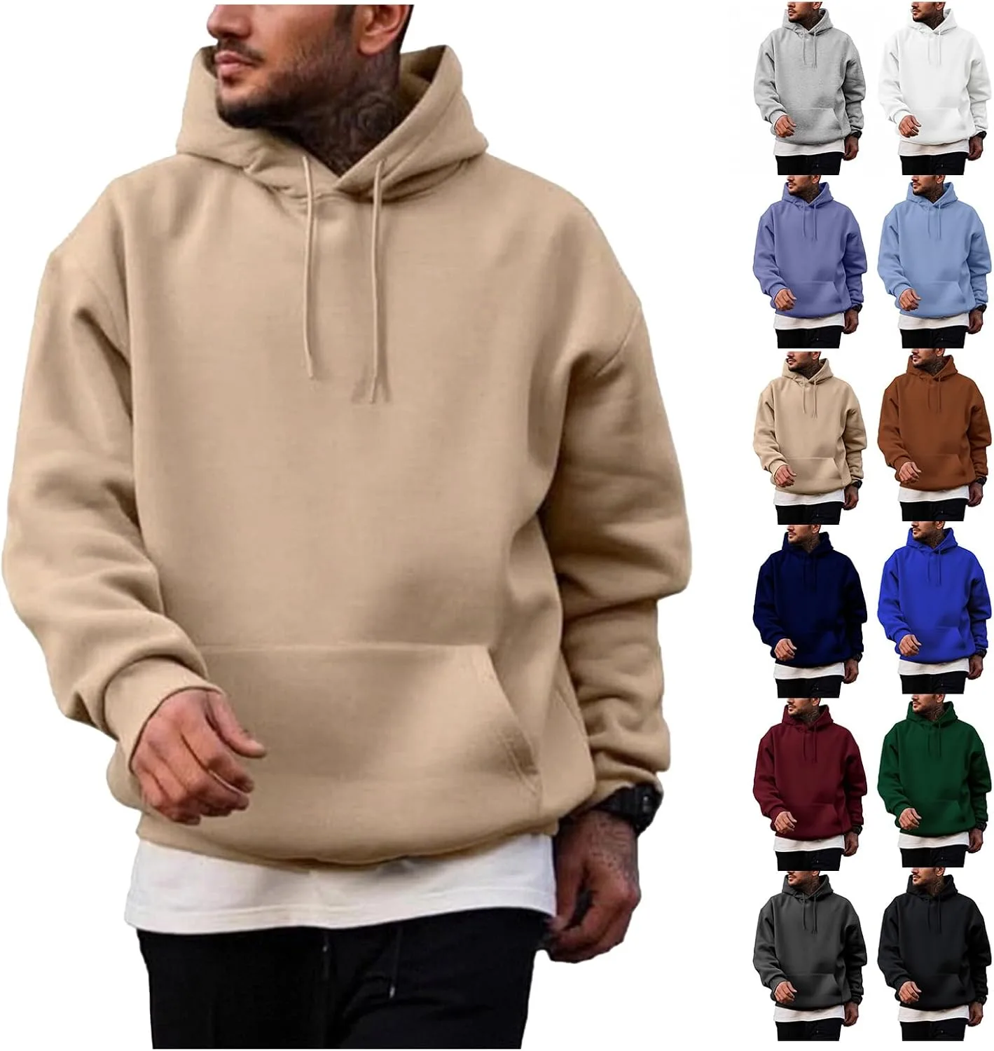 Wankang мужская модная толстовка с капюшоном и карманом
Wankang мужская модная толстовка с капюшоном и карманом