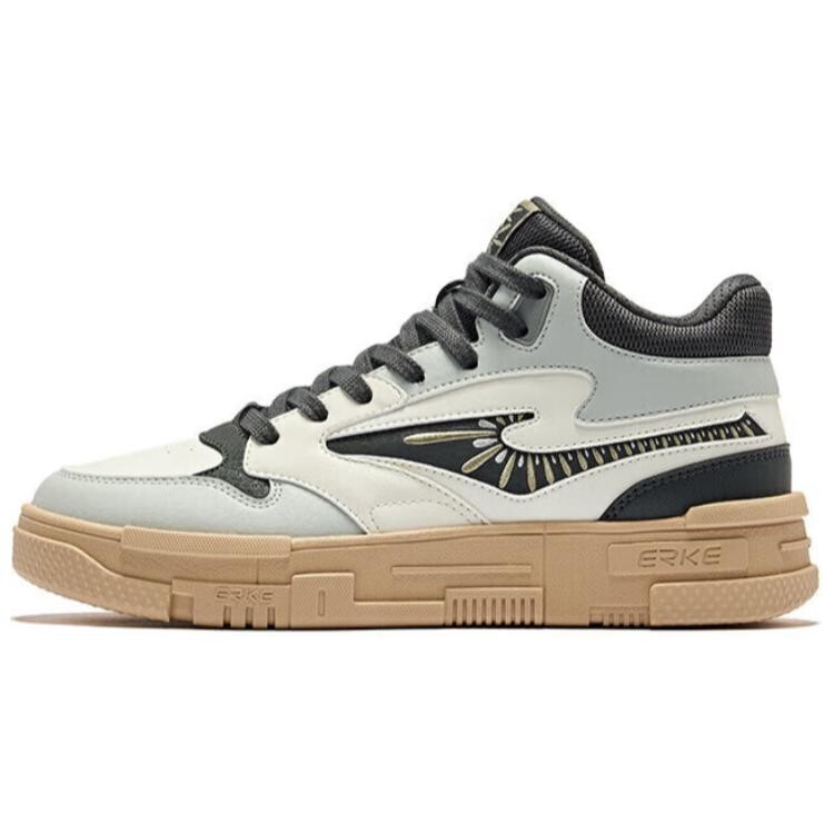 Мужские кроссовки для скейтборда Be Brave с высоким верхом, микрокристаллические, белый/угольно-пепельные Erke 
Мужские кроссовки для скейтборда Be Brave с высоким верхом, микрокристаллические, белый/угольно-пепельные Erke