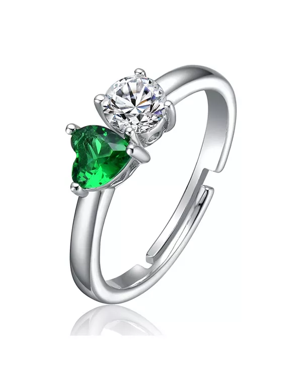 Серебряное кольцо-сердце с двумя камнями из кубического циркония Genevive, green
Серебряное кольцо-сердце с двумя камнями из кубического циркония Genevive, green