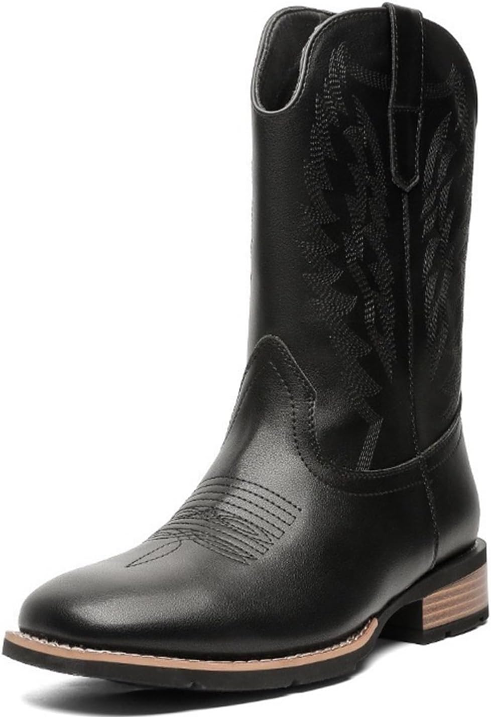 Мужские западные ботинки с классическим квадратным носком с вышивкой, деревенские ботинки с массивным каблуком, ретро ковбойские ботинки, без шнуровки, с противоскользящей подошвой Generic, черный
Мужские западные ботинки с классическим квадратным носком с вышивкой, деревенские ботинки с массивным каблуком, ретро ковбойские ботинки, без шнуровки, с противоскользящей подошвой Generic, черный