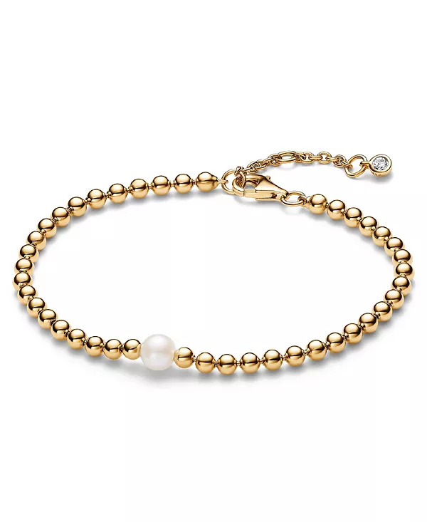 Браслет из 14-каратного золота с бусинами из культивированного пресноводного жемчуга, изготовленных по классическим технологиям Pandora, gold
Браслет из 14-каратного золота с бусинами из культивированного пресноводного жемчуга, изготовленных по классическим технологиям Pandora, gold