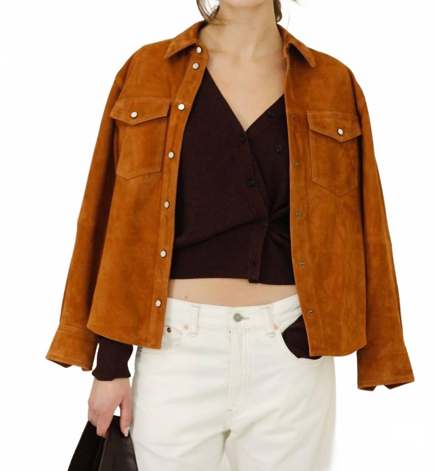 Isabel Marant Замшевая рубашка Delcia коньячного цвета
Isabel Marant Замшевая рубашка Delcia коньячного цвета