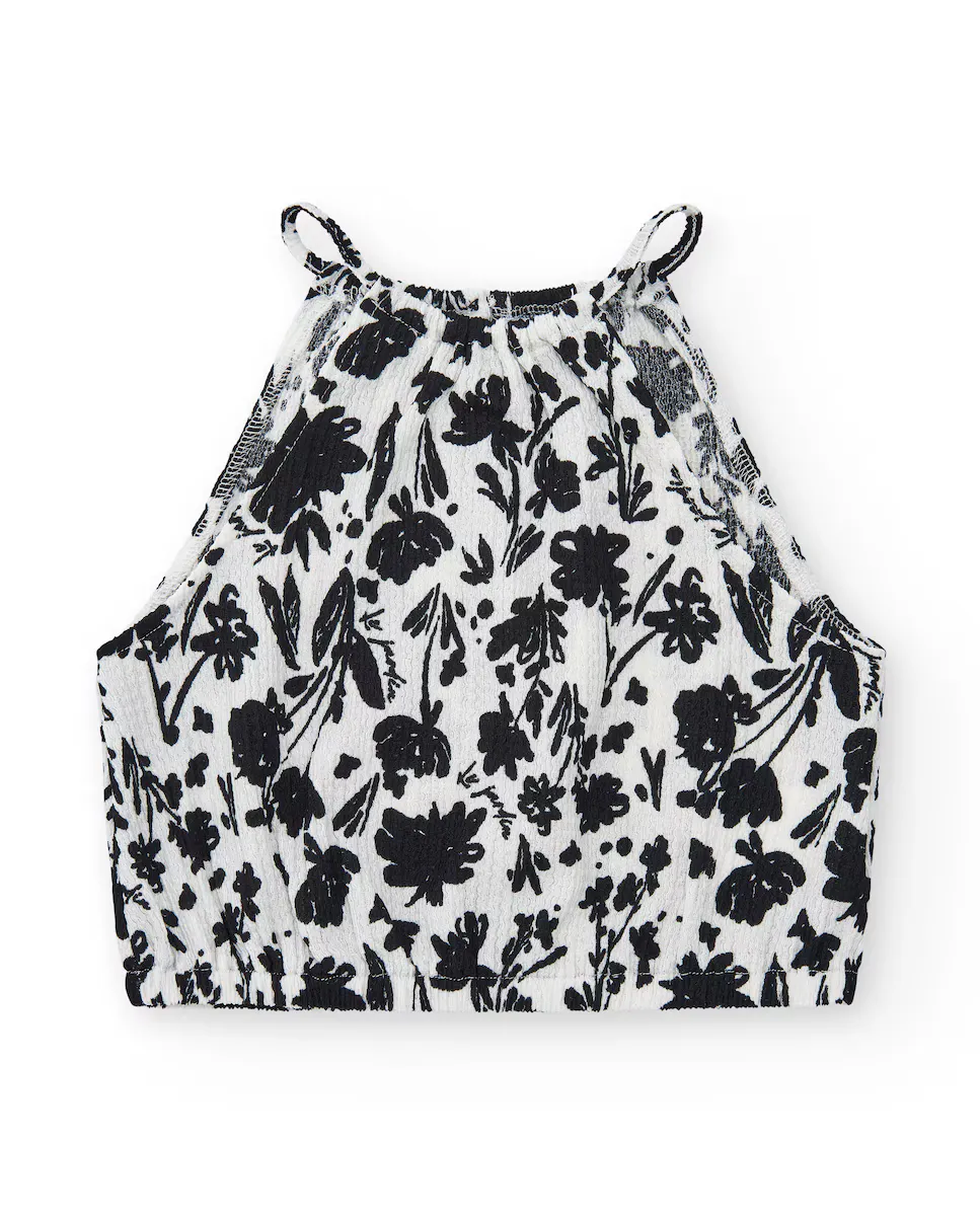 Белый топ для девочки на бретелях с цветочным принтом Tuc tuc
Белый топ для девочки на бретелях с цветочным принтом Tuc tuc