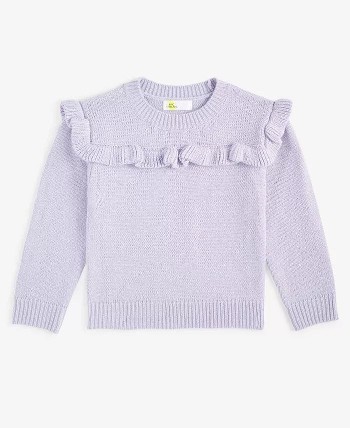 Детский свитер с рюшами и металлическим эффектом для девочек Epic Threads, фиолетовый
Детский свитер с рюшами и металлическим эффектом для девочек Epic Threads, фиолетовый