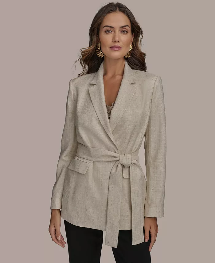Женская металлизированная льняная куртка с поясом Donna Karan New York, коричневый/бежевый
Женская металлизированная льняная куртка с поясом Donna Karan New York, коричневый/бежевый