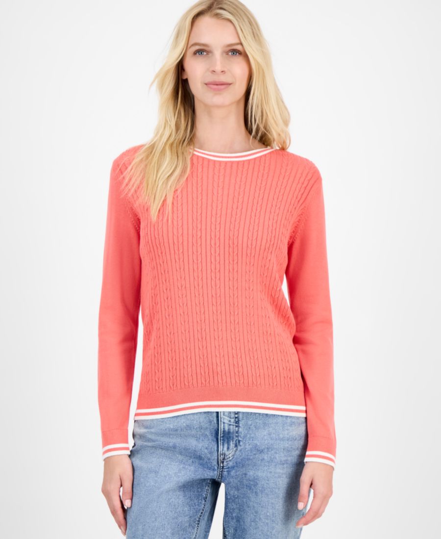 Женский хлопковый свитер крупной вязки с круглым вырезом Nautica Jeans, Coralie/ Ivory
Женский хлопковый свитер крупной вязки с круглым вырезом Nautica Jeans, Coralie/ Ivory