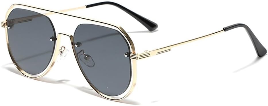 Мужские солнцезащитные очки с полыми металлическими заклепками, винтажные солнцезащитные очки, модные женские очки в большой оправе, зеленые, коричневые, унисекс WNCKSQ, Gold With Black
Мужские солнцезащитные очки с полыми металлическими заклепками, винтажные солнцезащитные очки, модные женские очки в большой оправе, зеленые, коричневые, унисекс WNCKSQ, Gold With Black