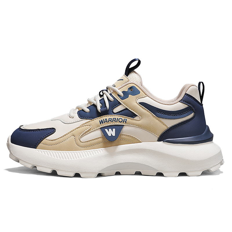 WARRIOR Антискользящие износостойкие мужские повседневные кеды бежево-коричневые синие, цвет Beige Brown Blue 
WARRIOR Антискользящие износостойкие мужские повседневные кеды бежево-коричневые синие, цвет Beige Brown Blue