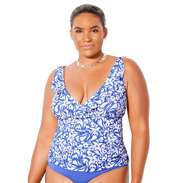 Женский топ-танкини с рюшами и V-образным вырезом Swimsuits For All, Stardust Flowers
Женский топ-танкини с рюшами и V-образным вырезом Swimsuits For All, Stardust Flowers