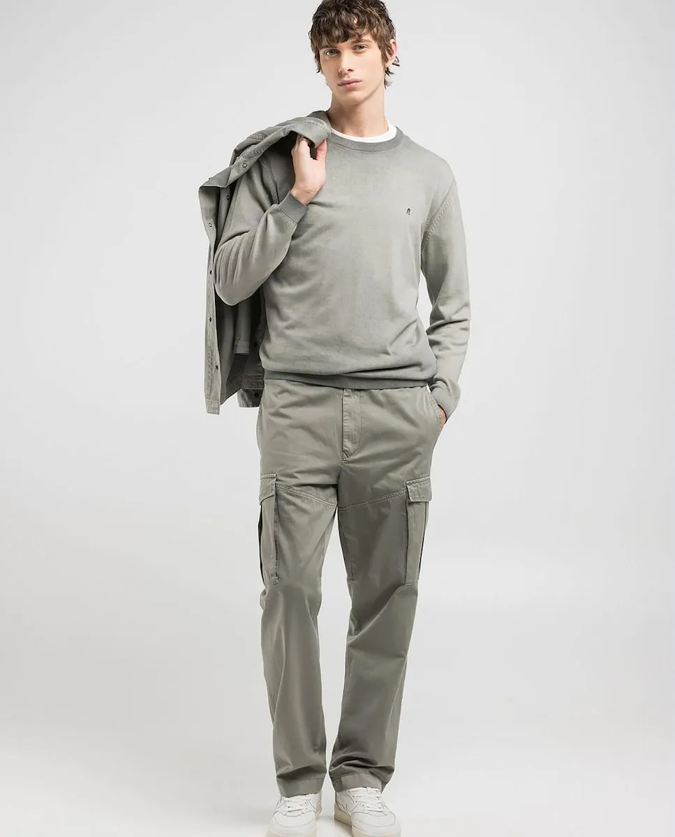 Мужской вязаный свитер с круглым вырезом Replay, серый
Мужской вязаный свитер с круглым вырезом Replay, серый