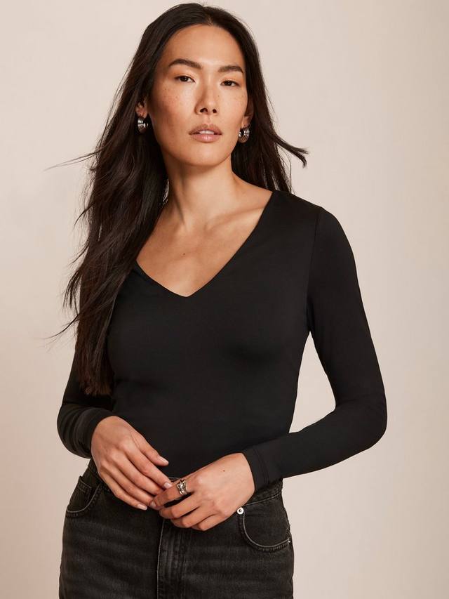 Многослойный топ с v-образным вырезом и длинным рукавом Mint Velvet, черный
Многослойный топ с v-образным вырезом и длинным рукавом Mint Velvet, черный