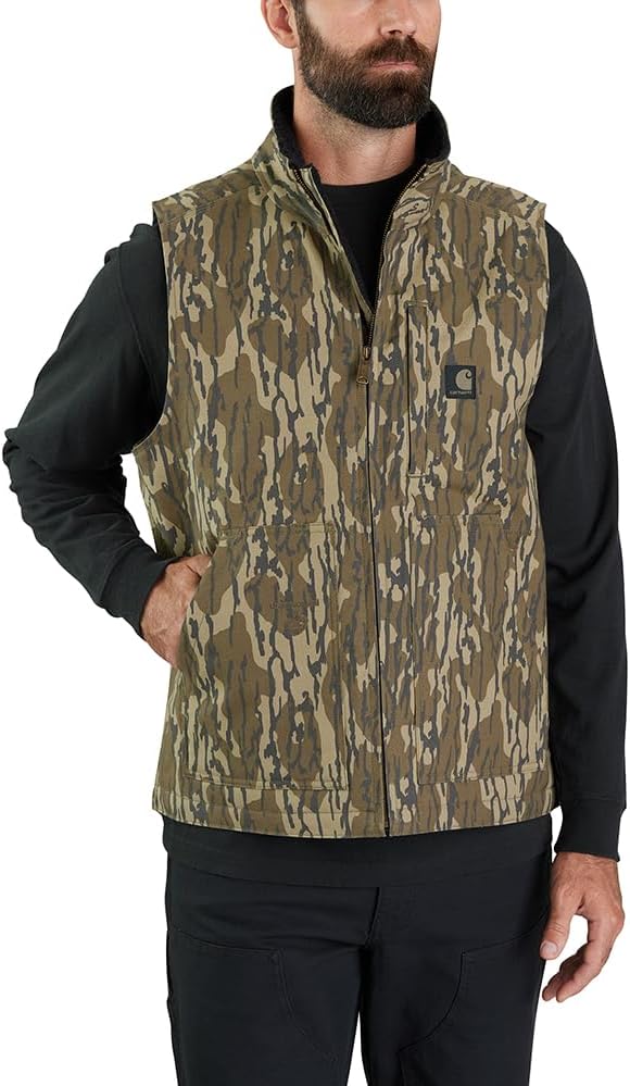 Carhartt мужская утепленная жилетка с камуфляжным принтом, модель Rugged Flex Duck, свободный крой, Mossy Oak Bottomland Camo
Carhartt мужская утепленная жилетка с камуфляжным принтом, модель Rugged Flex Duck, свободный крой, Mossy Oak Bottomland Camo