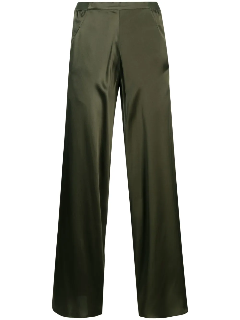 Шелковые брюки широкого кроя Christopher Esber, зеленый
Шелковые брюки широкого кроя Christopher Esber, зеленый