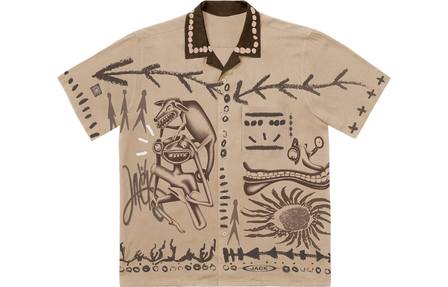 Рубашка художника на пуговицах загорелая Travis Scott, коричневый
Рубашка художника на пуговицах загорелая Travis Scott, коричневый