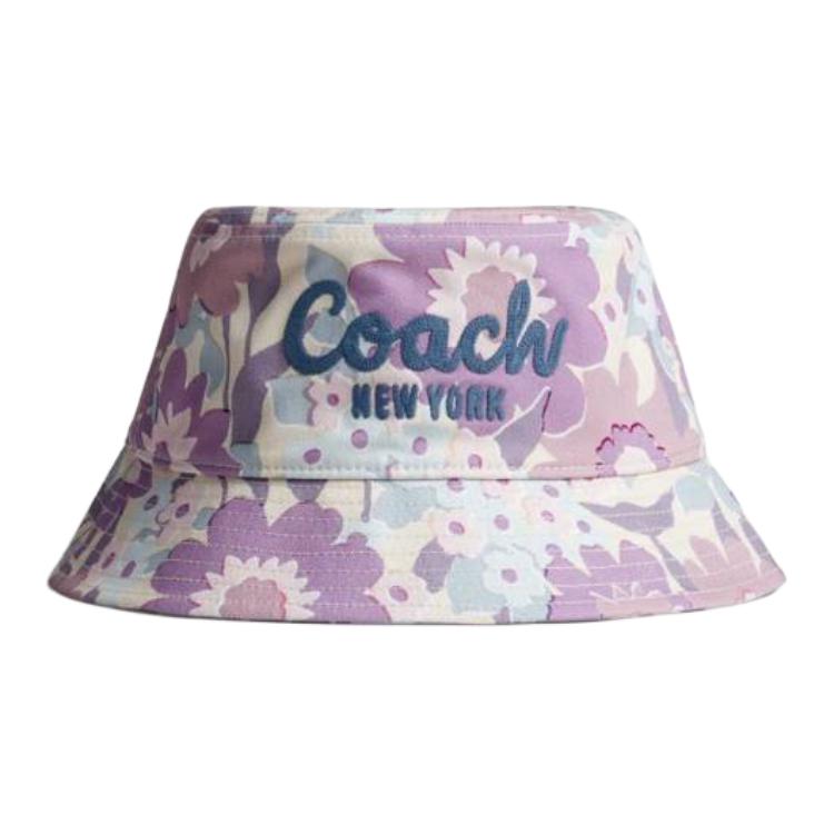 COACH Хлопковая шляпа-ведро женская фиолетовая, Purple 
COACH Хлопковая шляпа-ведро женская фиолетовая, Purple