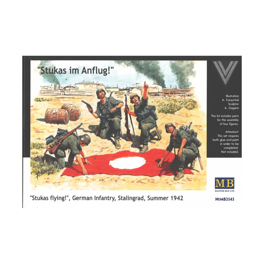 Немецкая пехота – «Штуки летят!» Сталинград, 1942 год., WWII Models - Germany (1:35) (Master Box)
Немецкая пехота – «Штуки летят!» Сталинград, 1942 год., WWII Models - Germany (1:35) (Master Box)