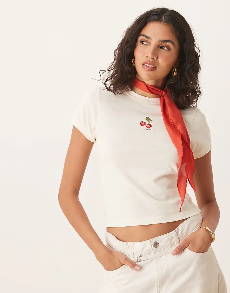 Эксклюзивная детская футболка с вишневым принтом от House of Sunny кремового цвета 
Эксклюзивная детская футболка с вишневым принтом от House of Sunny кремового цвета